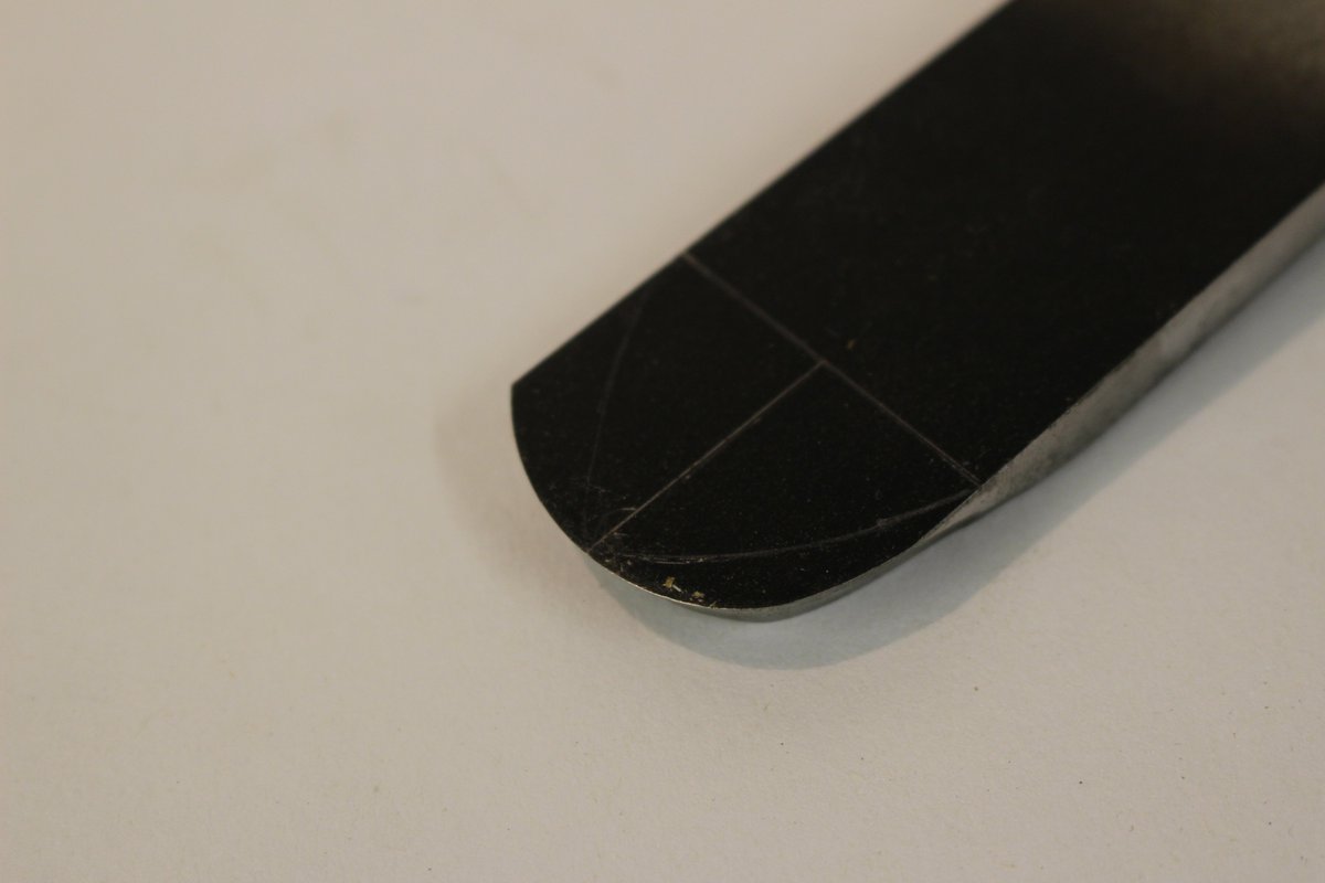 Making a Negative Rake Scraper...Step 1 - mark out the shape