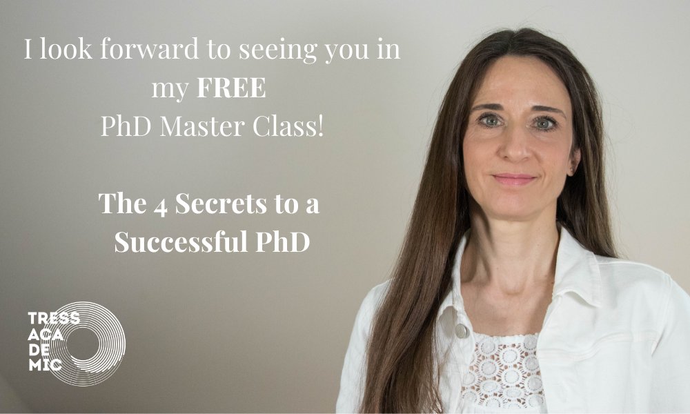 What are the four secrets to a successful PhD? 

Find out in my free Master Class: bit.ly/PhD-MasterClass 

@AcademicChatter @PhDvoice @PhDspeaks
@PhDMindfulness #phd #smartacademicsblog #phdlife 
@WriteThatPhD @PhDForum @OpenAcademics
 #phdchat #PhDMasterClass