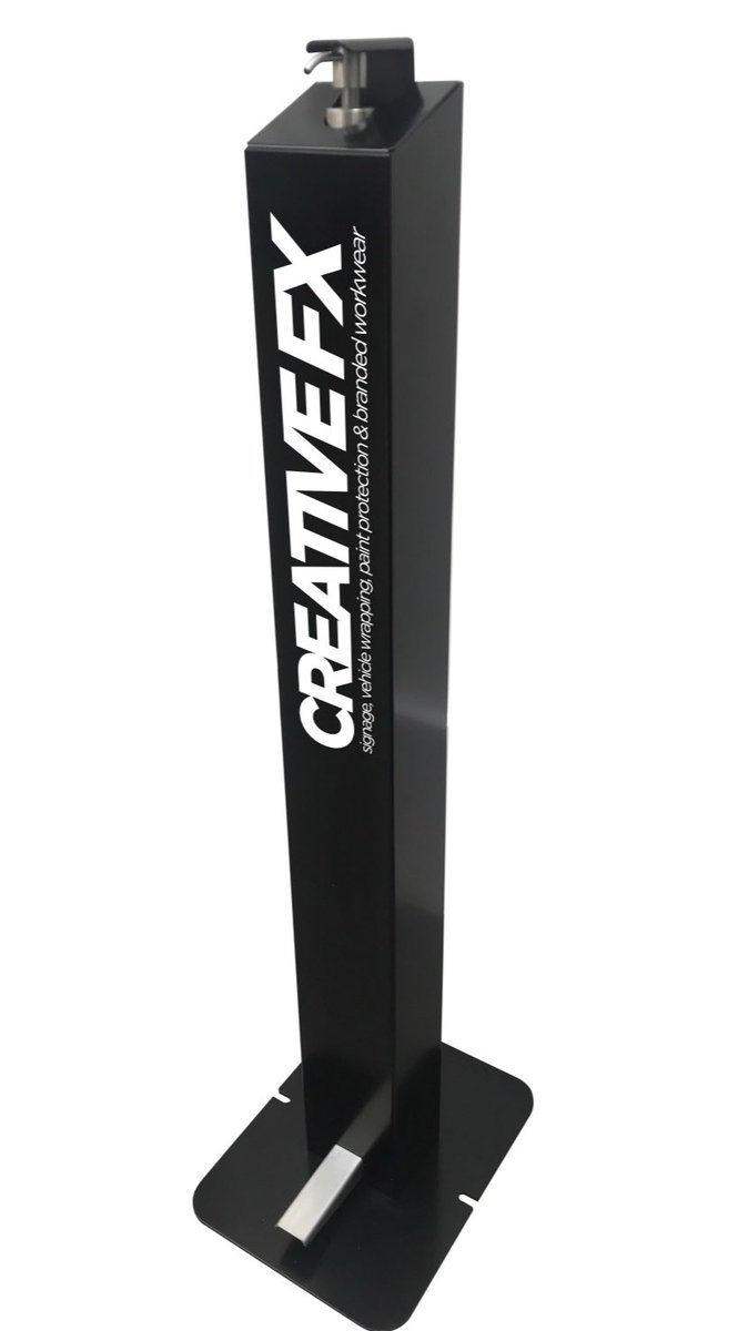 Our Sanitiser Stand looking good in the Creative FX branding!!