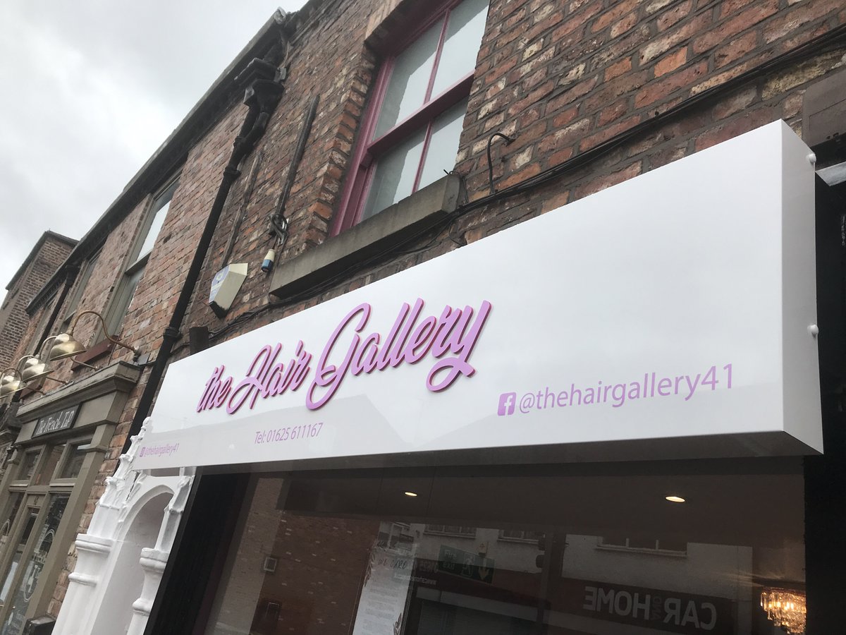 SXMacclesfield's tweet photo. Thank u to The Hair Gallery for choosing #signs Express #Macclesfield to supply & fit #traysign with #fretcut raised #acrylicletters & #windowgraphics !For all yr #signage needs π01625708844 #Cheshire #CheshireSet #Macclesfieldbusiness #Wilmslow #Alderley #Congleton #middlewich https://t.co/7D0a1rm8SH