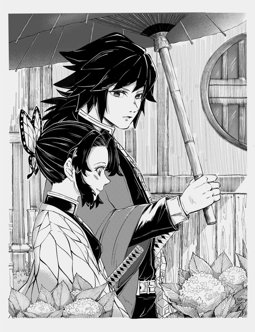 絵と関係ないのですが義勇さんの誕生花の一つに紫色の小さなハナシノブっていうお花があるの好き。あと作中しのぶさんには絶対受け答えしてるの最近知ったという...この2つがぎゆしの要素で一番好きかなぁ 