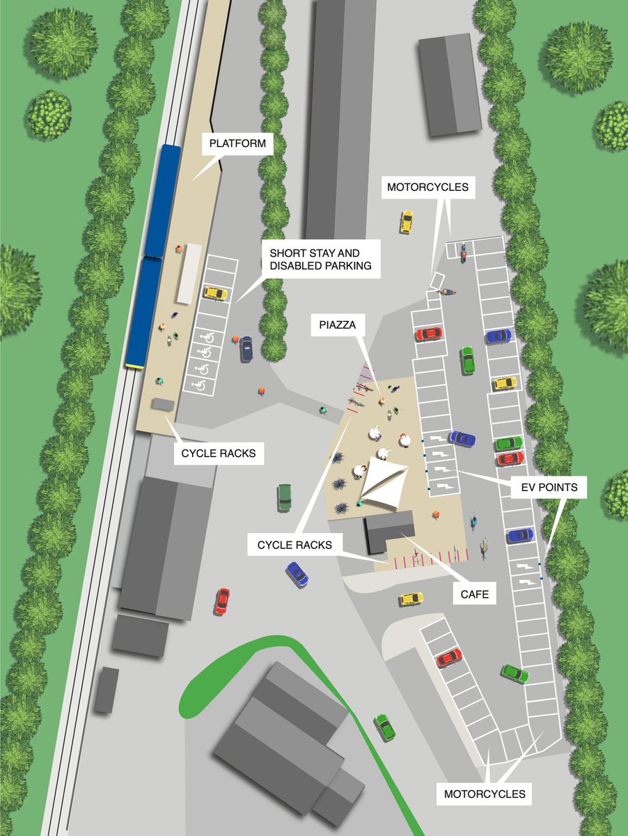 chairTransWilts's tweet photo. Significant milestones achieved this week in implementing the planned Melksham Station Hub see the web site https://t.co/Ro0bm2FO2E Work is starting in July to provide car parking, electric car charging and a community café in 2020. https://t.co/2OUjouasvJ
