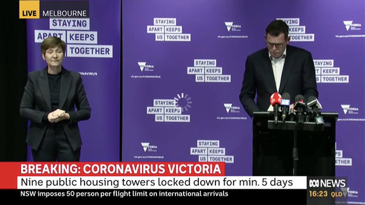  #dandrews on the Purple wall for the Housing Estate lockdown announcement.