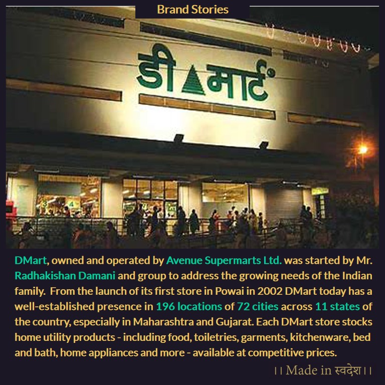 Madeinswadeshin's tweet photo. After a rally of more than 5 percent in the Avenue Supermarts shares in February, it's founder, Radhakishan Damani became second richest person with net worth of $17.8 billion. DMart has done a commendable job in delivering groceries and essentials throughout the lockdown.#India https://t.co/0H83346zAy
