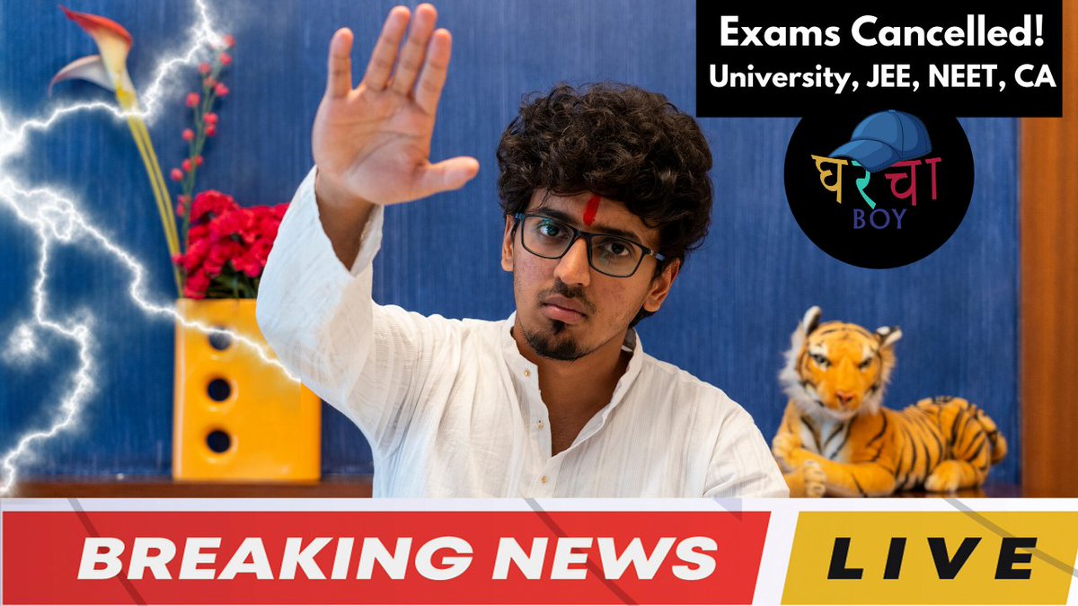 GharchaBoy's tweet photo. Yesss! Exams are cancelled! Hope students are happy :P
Check out this funny video on the recent news of cancellation of exams!
Link- https://t.co/EGDYLxSUQY
#examscancelled #SaturdayThoughts #comedy https://t.co/qVcXT9fOEg