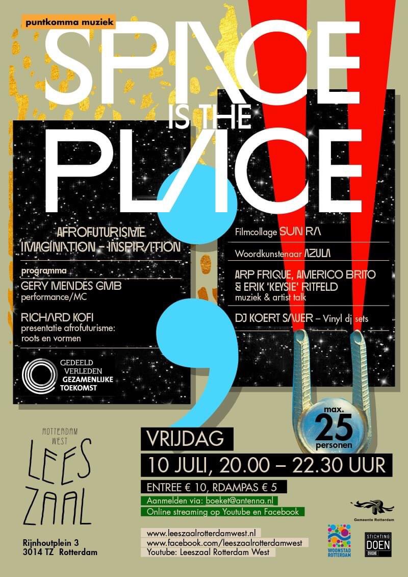 #afrofuturismi in #rotterdam #arpfrique #sunra #poetry #afro #hiphop #blm #futurefunk #liveevent #leeszaal #dj #vinyl #streaming 10 july 2020 #freejazz #cosmicjazz facebook.com/events/s/space…