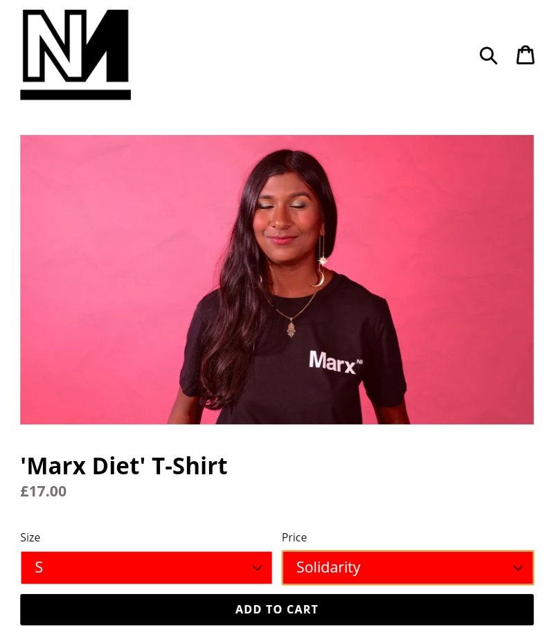 Ash gained some notoriety by proclaiming on national TV that she's "literally a communist", In the true spirit of communism she launched a range of T-shirts at £17 a pop.  #fraud 2/?