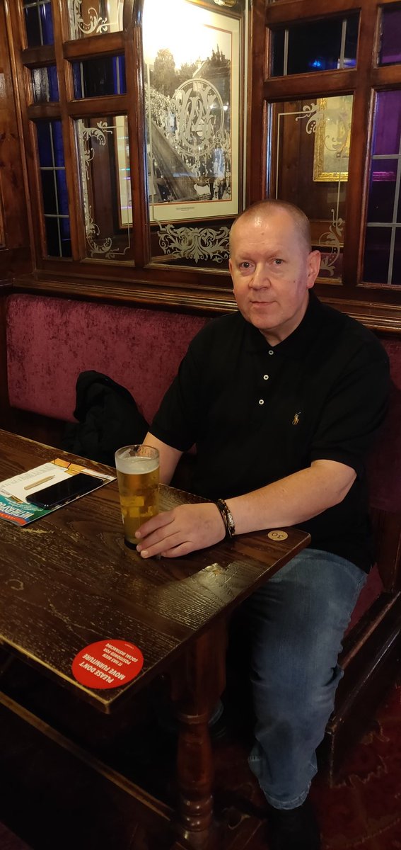 This is Stephen Barrie, a semi-retired binman who had the first pint in London that wasn't ordered by me. I think. It's a Bud Light.