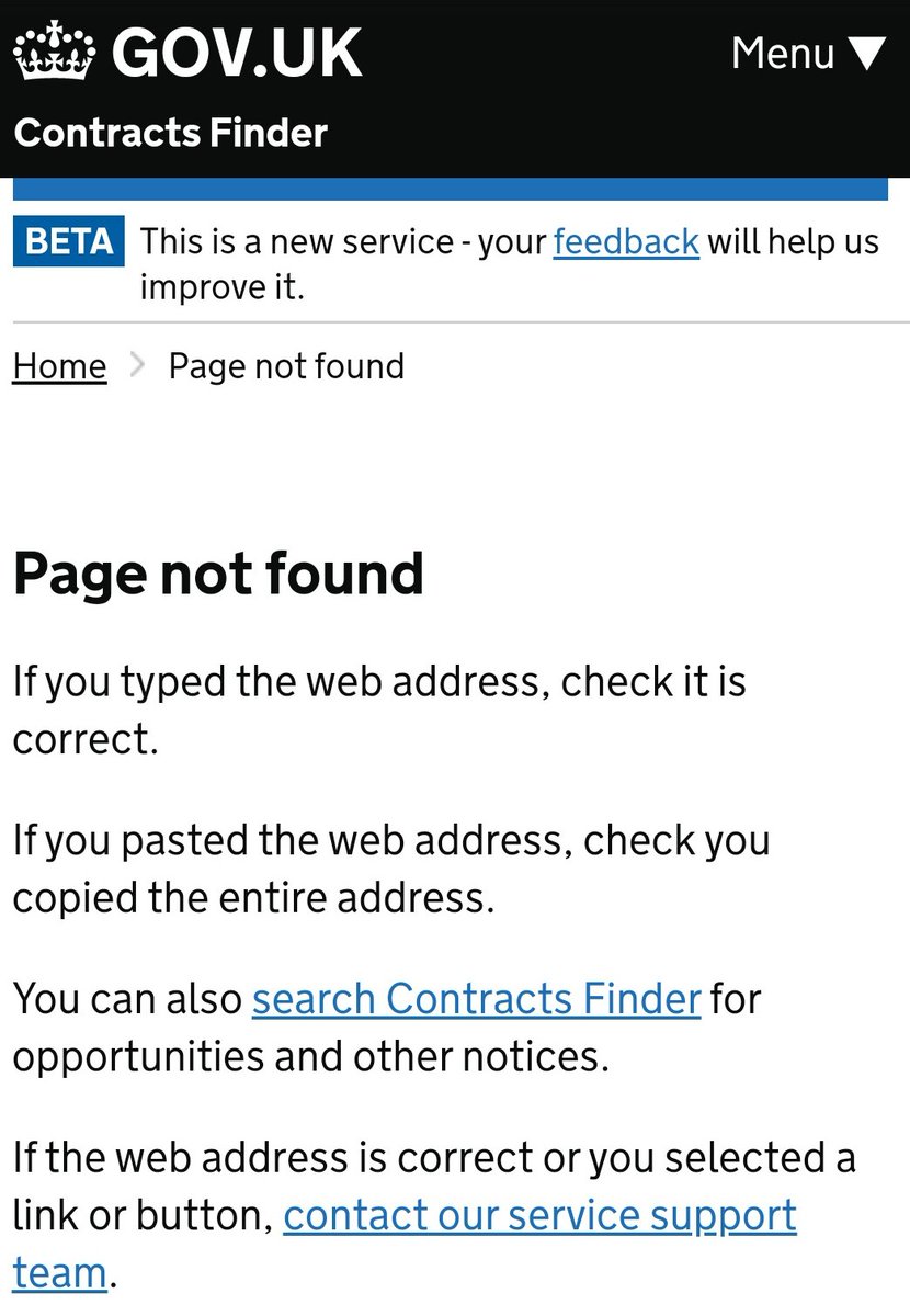 Government does give you the chance to click through and read the contract but (as with every single on I have tried) the link is broken ( https://ted.europa.eu/udl?uri=TED:NOTICE:309303-2020:TEXT:EN:HTML&src=0).