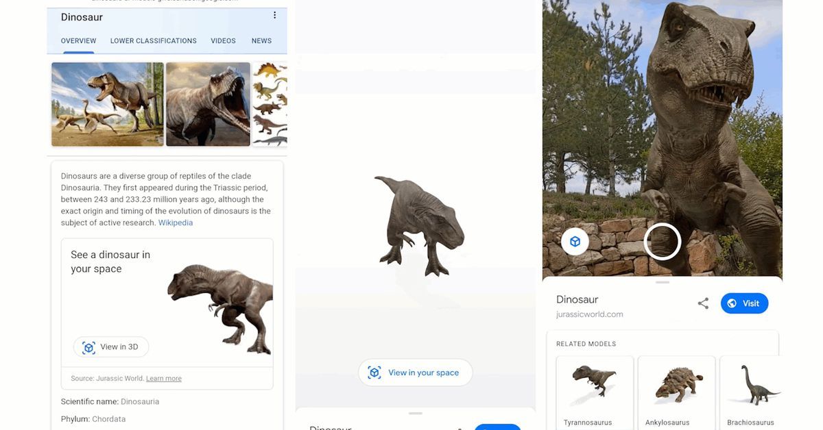 Google now lets you see dinosaurs in the real world through augmented reality buff.ly/3goBzIi #AR #AugmentedReality #ARCore