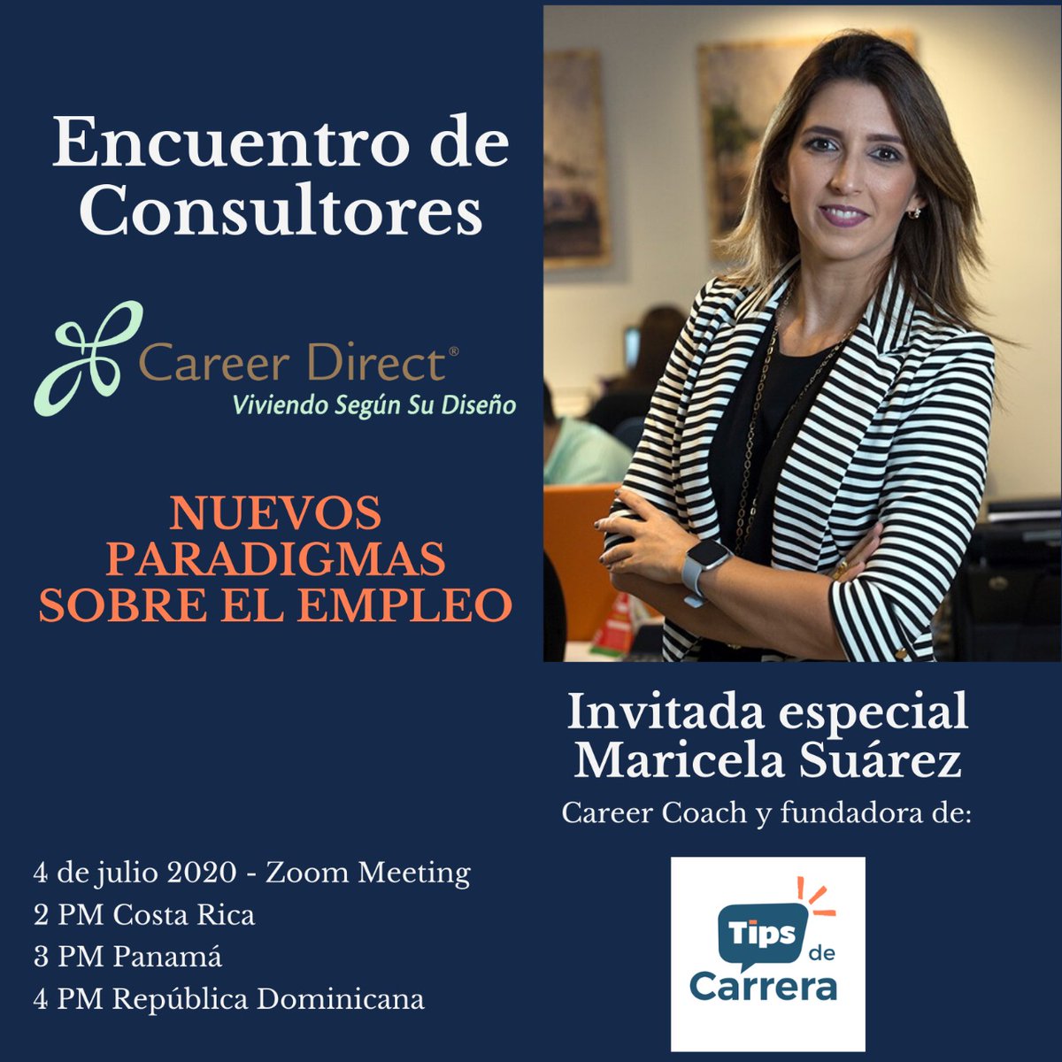 MaricelaSuarezf's tweet photo. Feliz de acompañar al grupo de líderes y coaches de #CareerDirect a conversar sobre el nuevo Paradigma del Empleo. Gracias a su líder @Jerameelr por la invitación.
#careercoach #speaker #desarrolloprofesional #tipsdecarrera #gestiondetalento #talentmanagement #costaRica #Panama https://t.co/3K0zPptCgS