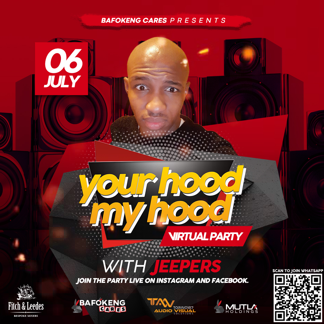 BafokengFarm's tweet photo. House Lovers, turn your living room into a dance floor, join our Your Hood My Hood virtual party as we go live on Facebook.
#BafokengCares
#YourHoodMyHood
#VirtualParty
#FitchandLeedes https://t.co/ySLSUUHace