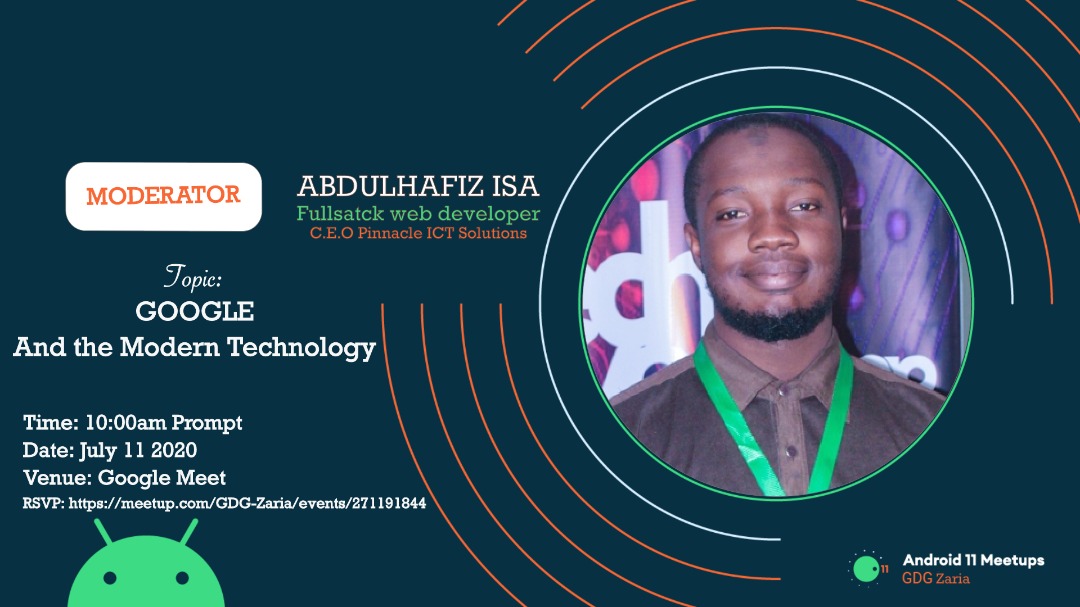 IsaAbdulhafiz's tweet photo. Join me as I moderate the #gdg panel discussion on "#Google and Modern Technology" for the #Android11 meetup.
Hoping to see y'all there...!!! https://t.co/04p71kJ3fA