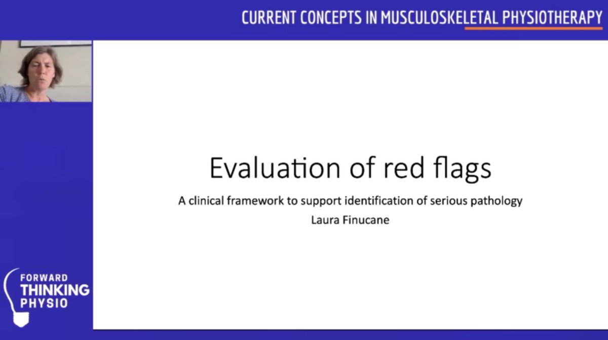 Retlouping's tweet photo. Another good presentation by @LaurafinucaneB on the index of suspicion, dealing with uncertainty and serious pathology. https://t.co/V5GsmkFNGQ