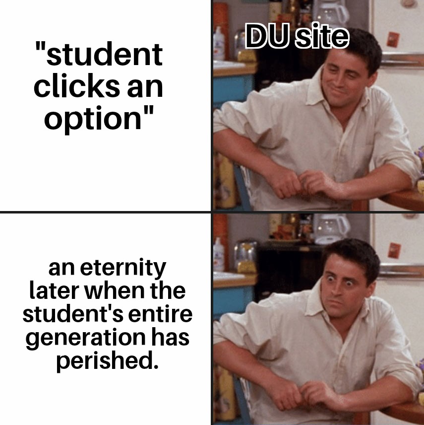 hil_son1's tweet image. DU VC is like I know a place and the place crashes only.
#DUAgainstOnlineExams #ScrapOBE #servercrash