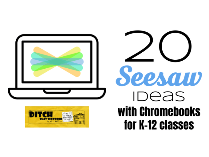 jmattmiller's tweet photo. 20 Seesaw ideas with Chromebooks for K-12 classes 

🎥 Instruction videos
💥Comic strips
🧮Math problem deep dives
🤔Reflect with portfolios
➕ LOTS more!

https://t.co/peUPFY7E8B #Ditchbook https://t.co/G9WrRLTDBZ