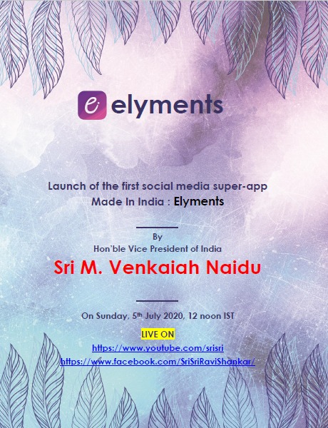 besanladdoo's tweet photo. India's own Social Media Super-App is all set for a formal launch. On the auspicious occasion of Guru Purnima tomorrow, 5th July 2020, 12noon IST it would get launched &amp; dedicated by Hon'ble Vice President of India, Sri @MVenkaiahNaidu  ji in presence of Gurudev @srisri https://t.co/dFtrSWeZms