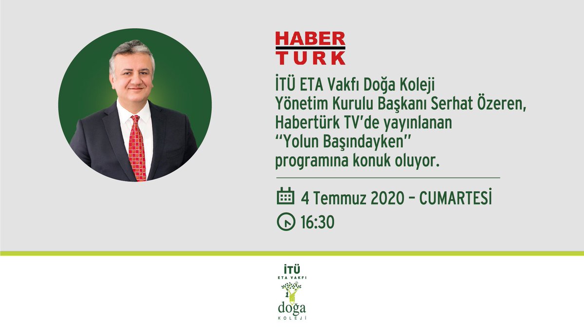 Yönetim Kurulu Başkanımız <a href="/serozeren/">Serhat Özeren</a>, bugün saat 16.30’da <a href="/HaberturkTV/">Habertürk TV</a>’de yayınlanan “Yolun Başındayken” programının konuğu oluyor!