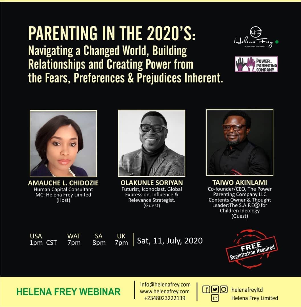 Amauche03's tweet photo. PARENTING in the 2020’s...one of the most... This webinar is set to deal with the attendant imbalance &amp; empower parents to create ease, rhythm and momentum.See you!
It’s FREE but registration is required. Here is the link:https://t.co/17GHGLIU0k 
@olakunlesoriyan @taiwoakinlami https://t.co/PfUZWrOaR0