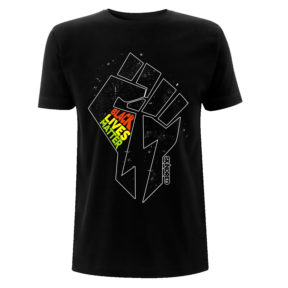 Skindredmusic's tweet photo. For those of you that understand #BLM 
Profits from the sale of this t-shirt will go to the Black Lives Matter movement.
Available now: https://t.co/p6ISVcg4Az https://t.co/SBcXaYUFS7