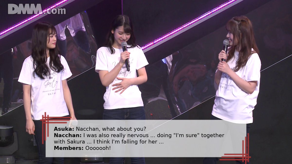 Nacchan clutching the butterflies in her stomach after the performance with Sakura is 100% adorable  #松岡菜摘