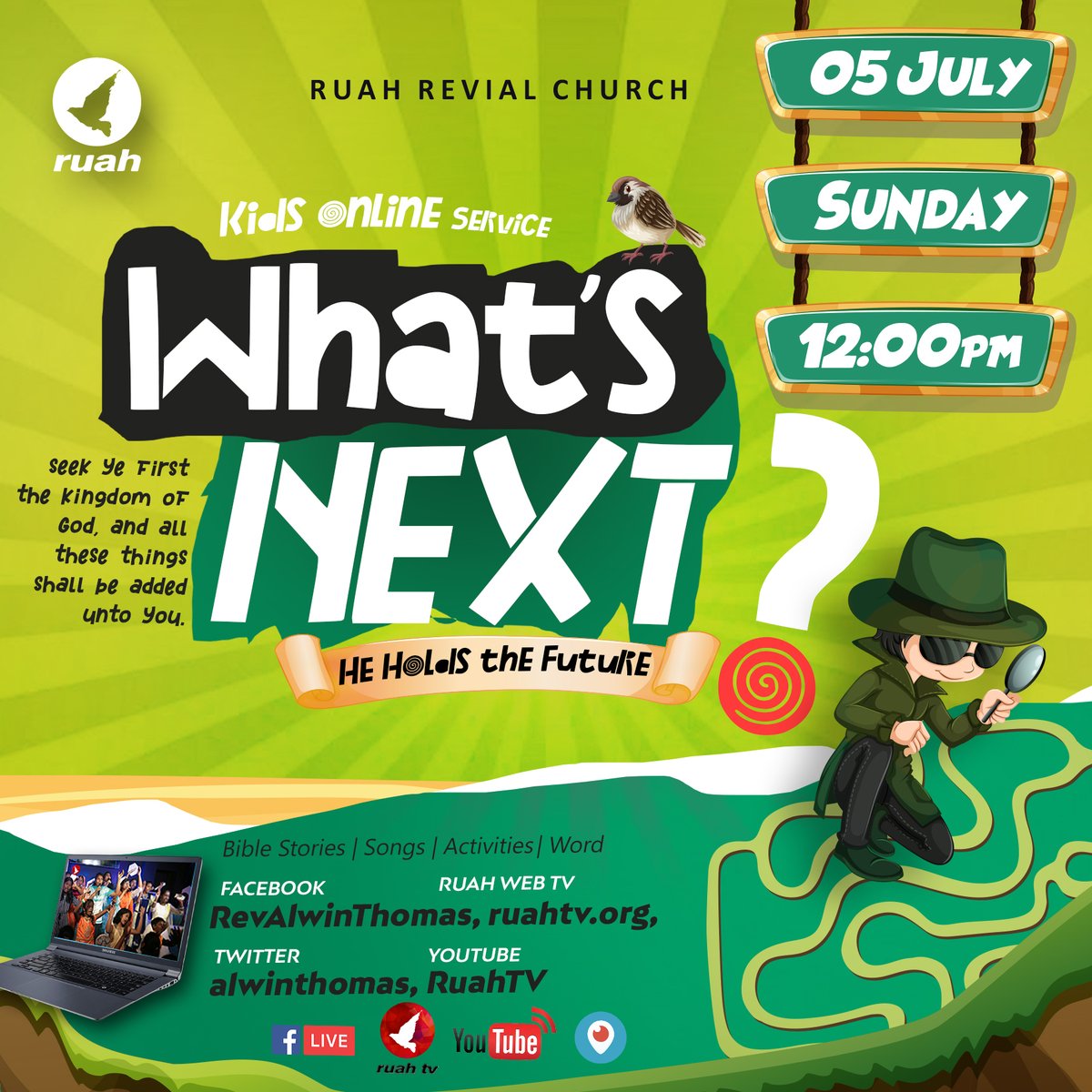 alwinthomas's tweet photo. Ruah Kids Service Online! #WhatsNext..Come join us LIVE this Sunday!!

05 July 2020 | Sunday 12:00pm

You can watch the live session in
https://t.co/IdXmhN5G7d.
https://t.co/zTaPFCWZuy
https://t.co/py2a3IfjwR
https://t.co/qkuK5lD0XL

#ruahchurch #kidsservice #onlineservice https://t.co/QDYVjUNhUq