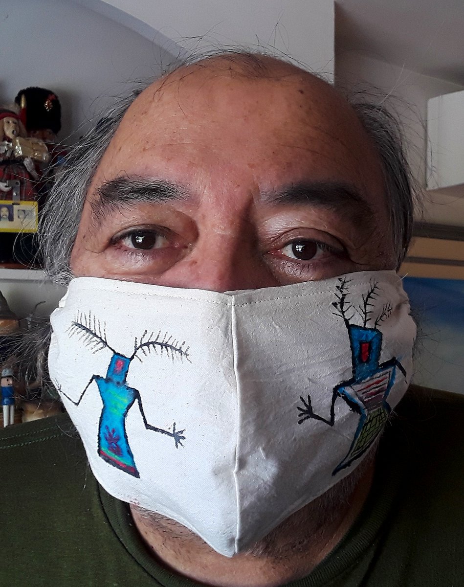 AlanSyliboy's tweet photo. The new reality -The Thundermaker Design.  I am working on new original hand-painted face masks. https://t.co/heX02Quggw