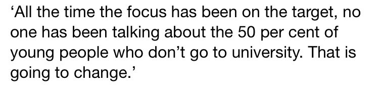 Second, despite what is often implied, young people refers to “people aged 30”.40% of school/college leavers go on to take a course at Level 4 or above at a university or FE College at age 17, 18 or 19. Too many? It’s very similar to the proportion doing A-levels...