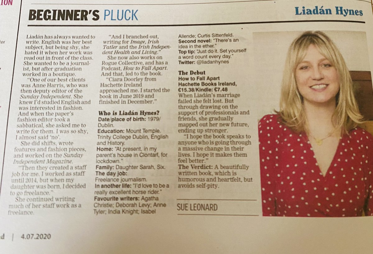 ElaineEgan_'s tweet photo. .@liadanhynes #HowToFallApart 'a beautifully written book, which is humourous and heartfelt' @irishexaminer https://t.co/1AtRWKhMlw