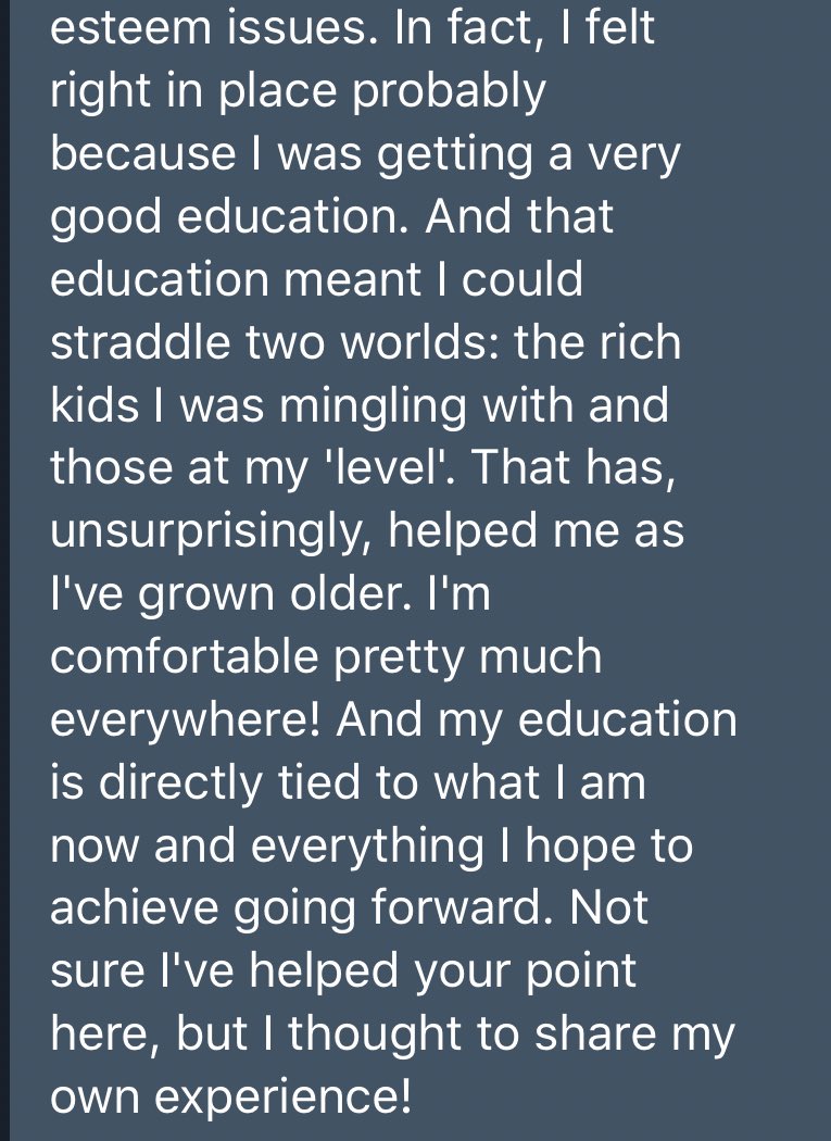 This is so inspiring. Again, we may assume kids don't know, but it's important to let them have an idea so they can focus on what's most important - the good education, and filter out the noise. Great story.