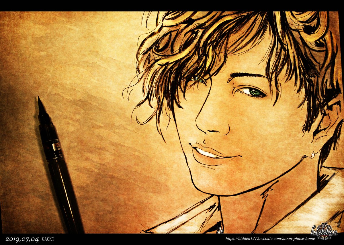 Hidden 描いてみた 過去絵もぺたり Gackt Gackt47thbirthday 絵描きの輪 絵描き人 イラスト王国