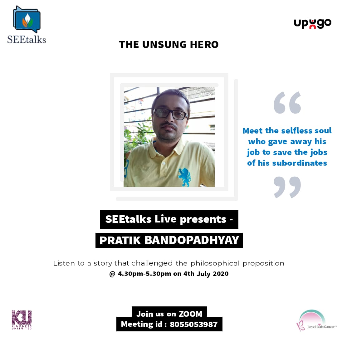 Vimalwa's tweet photo. What prompted a 'boss' to quit his job in order to save the sackings of his colleagues? Rare people with extraordinary courage! Listen to this exceptional story @4:30 PM today. #SaturdayThoughts #SaturdayMotivation #SaturdayVibes #Seetalks https://t.co/zUUjjJo8IM