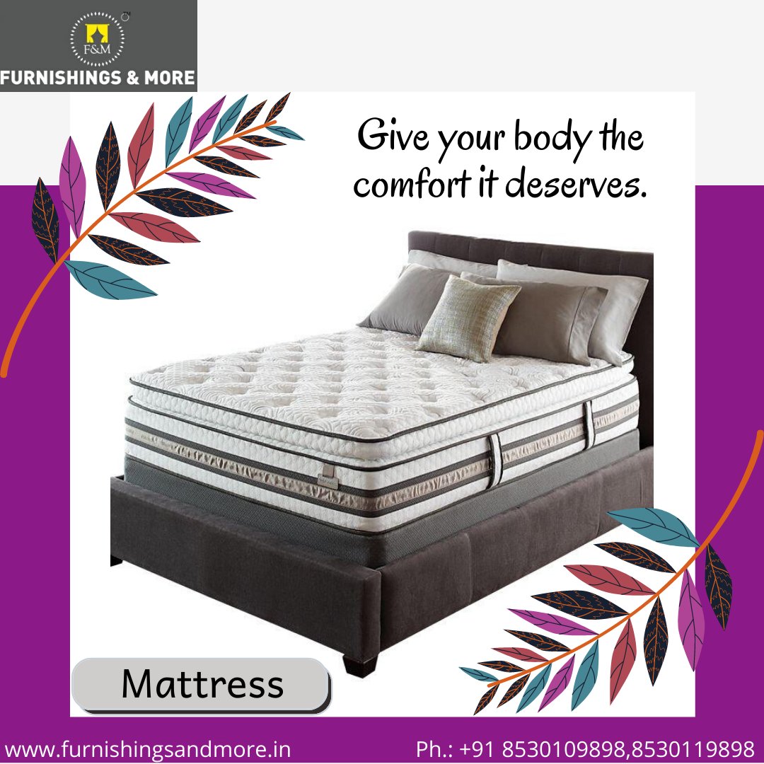 FurnishingsM's tweet photo. Mattresses Designed For Maximum Comfort.
Give your body the comfort it deserves.

📞 : +91 8530109898, 8530119898 
🌐 : https://t.co/2OoYCkBoKq
📧 : furnishingsnmore@gmail.com

#furnishingandmore #furnishinghome #curtains #homecurtains #newlook #customizedhome #crazylook #home https://t.co/qjWgkr5Pa6