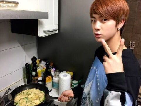 Cooking photos have become the new norm and he enjoys posing for you