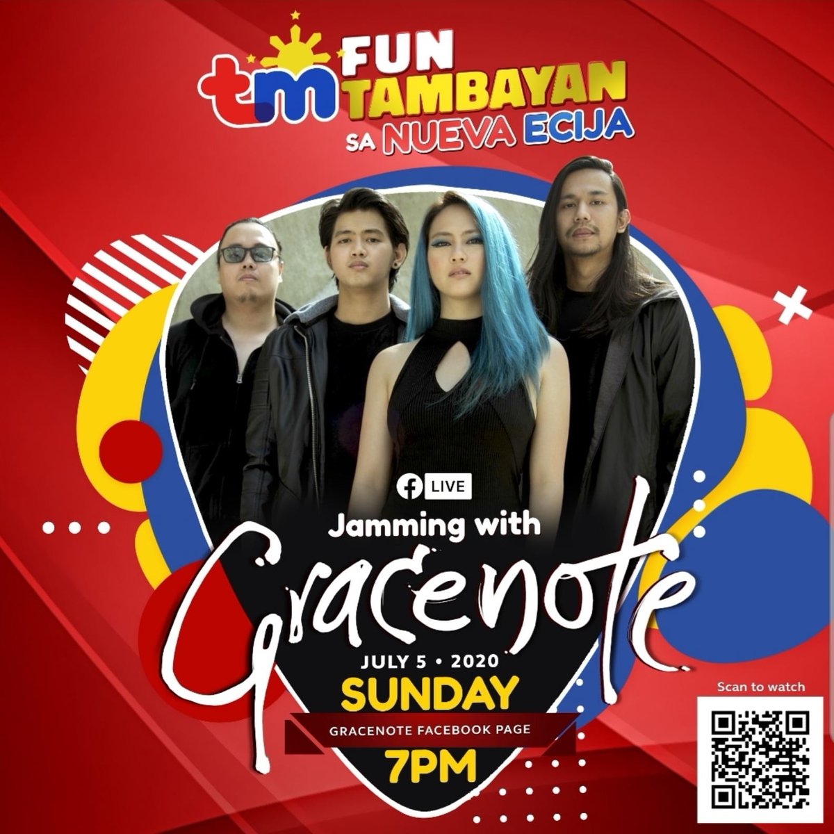 soupstarmusic's tweet photo. Maki-tambay at maki-jam sa Online Concert ng @GracenotePH bukas, July 5, 2020, 7:00 PM sa kanilang FB page at pwede kayong manalo ng exciting prizes! Brought to you by TM.
#Gracenote #Soupstar
#TMFunSagadsaNuevaEcija
#TMFunPinoy #TMSecret
#UniversalRecordsPH https://t.co/HVJNomSOQJ