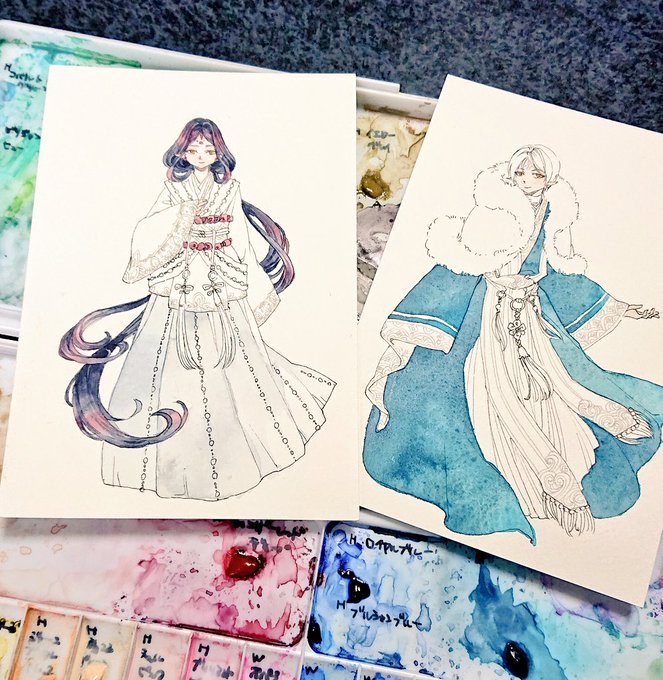 3人目と4人目も着色開始～! 