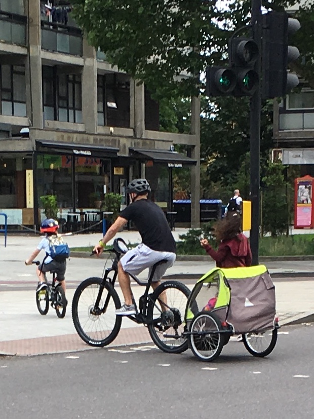 Some use cycle trailers for bigger shops – like the  https://carryfreedom.com/#2  Y-Frame Large (collapsible for easy home storage). Trailers are also popular for carrying young children  https://www.halfords.com/cycling/bike-accessories/child-bike-trailers/