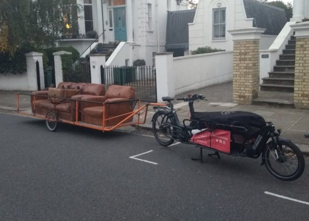 Even really large things can be moved by bike and companies can make multi-drop deliveries (job opportunity).  https://jobs.freddiesflowers.com/bikes 