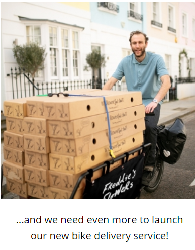 Even really large things can be moved by bike and companies can make multi-drop deliveries (job opportunity).  https://jobs.freddiesflowers.com/bikes 