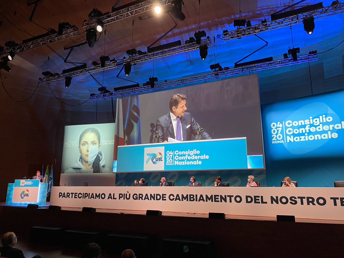marioghini's tweet photo. Il #PresidentedelConsiglio @Governo_Italia @GiuseppeConteIT interviene ai lavori del #ConsiglioConfederale della @UILofficial all’Urban Center la Nuvola a Roma https://t.co/4wPA4nZG6D