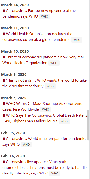 In just a few days, WHO sent out warnings that the world must prepare for the pandemic. Barely a month later, WHO declared the novel coronavirus as a global pandemic, with Europe as the new Epicenter.