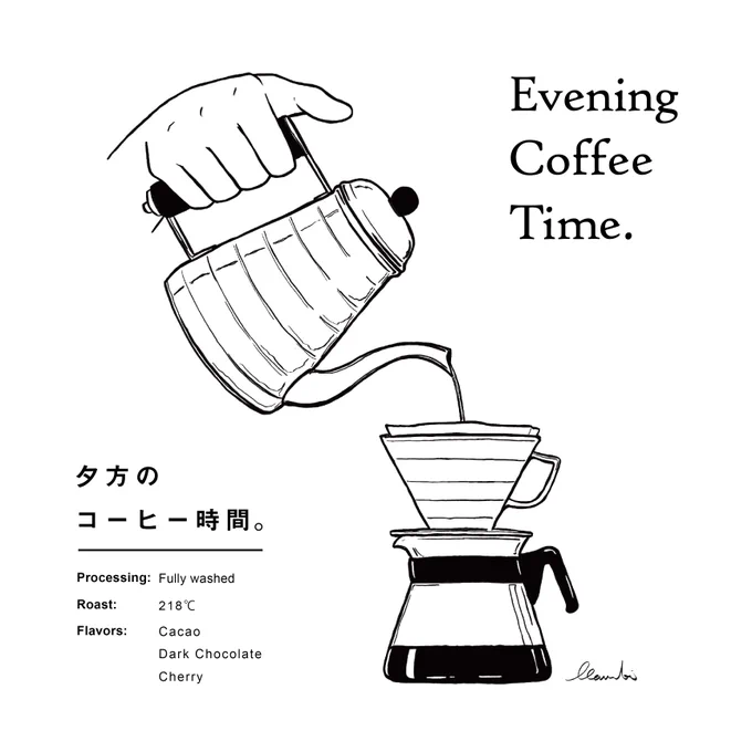 夕方のコーヒー時間。

#drawing 
#おうち時間 