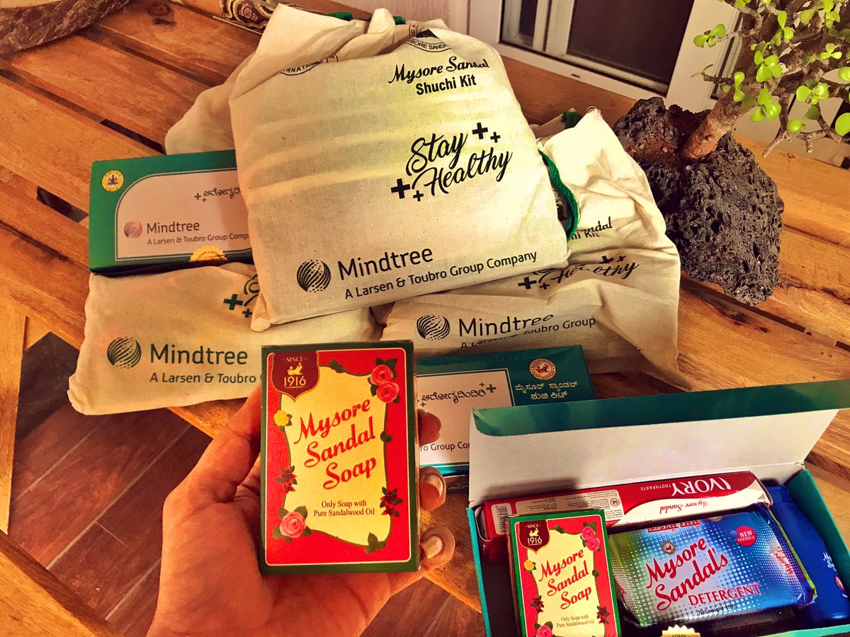 Going full #VocalForLocal :) Distributing these kits today. 🤍 

#MysoreSandalSoap #MindTree