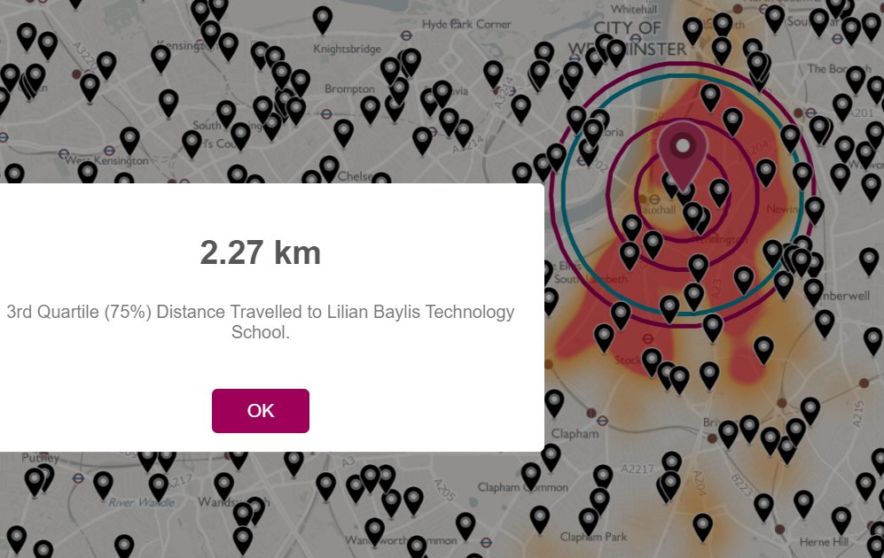 As streets are made safer fewer children are driven or need to use public transport as the great majority of children in London live within easy walking or cycling distance of their schools (pics show secondary schools, primary ones tend to be closer)  https://maps.london.gov.uk/schools/# 