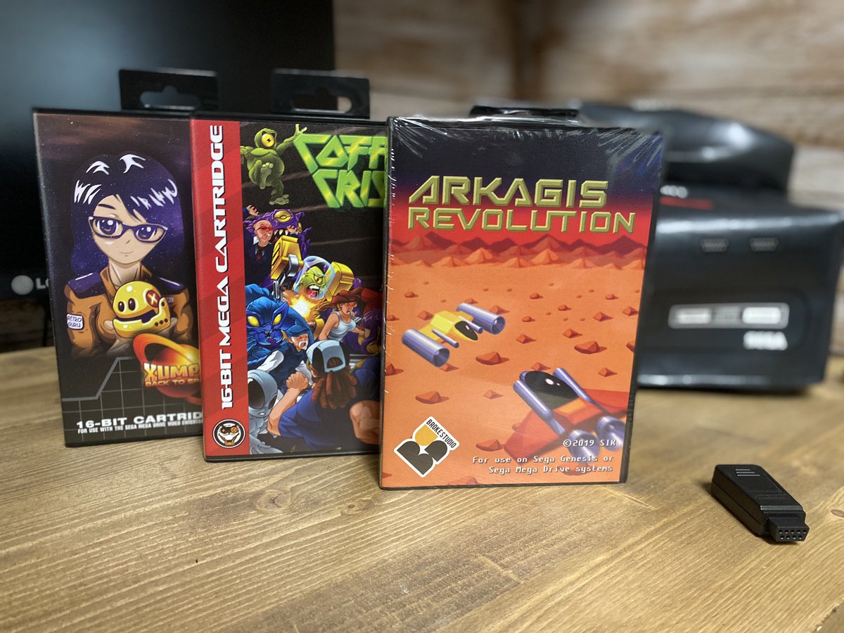 McValdemar's tweet photo. It’s going to be a nice #Megadrive weekend! Support the latest releases that keep our beloved console alive!! #ArkagisRevolution #CoffeeCrisis #Xump2 @arkagis @megacatstudios @RGgamedev https://t.co/5pLvSkVsVN