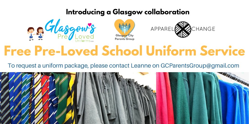 GCParentsGroup's tweet photo. 💛FREE Preloved School Uniform packages available to all Glasgow families. Only criteria required other than child is a Glasgow City Council school pupil.  We have stock from schools across the city. If you require help with school uniform, please email GCParentsGroup@gmail.com💛 https://t.co/aOlfIsP5qf