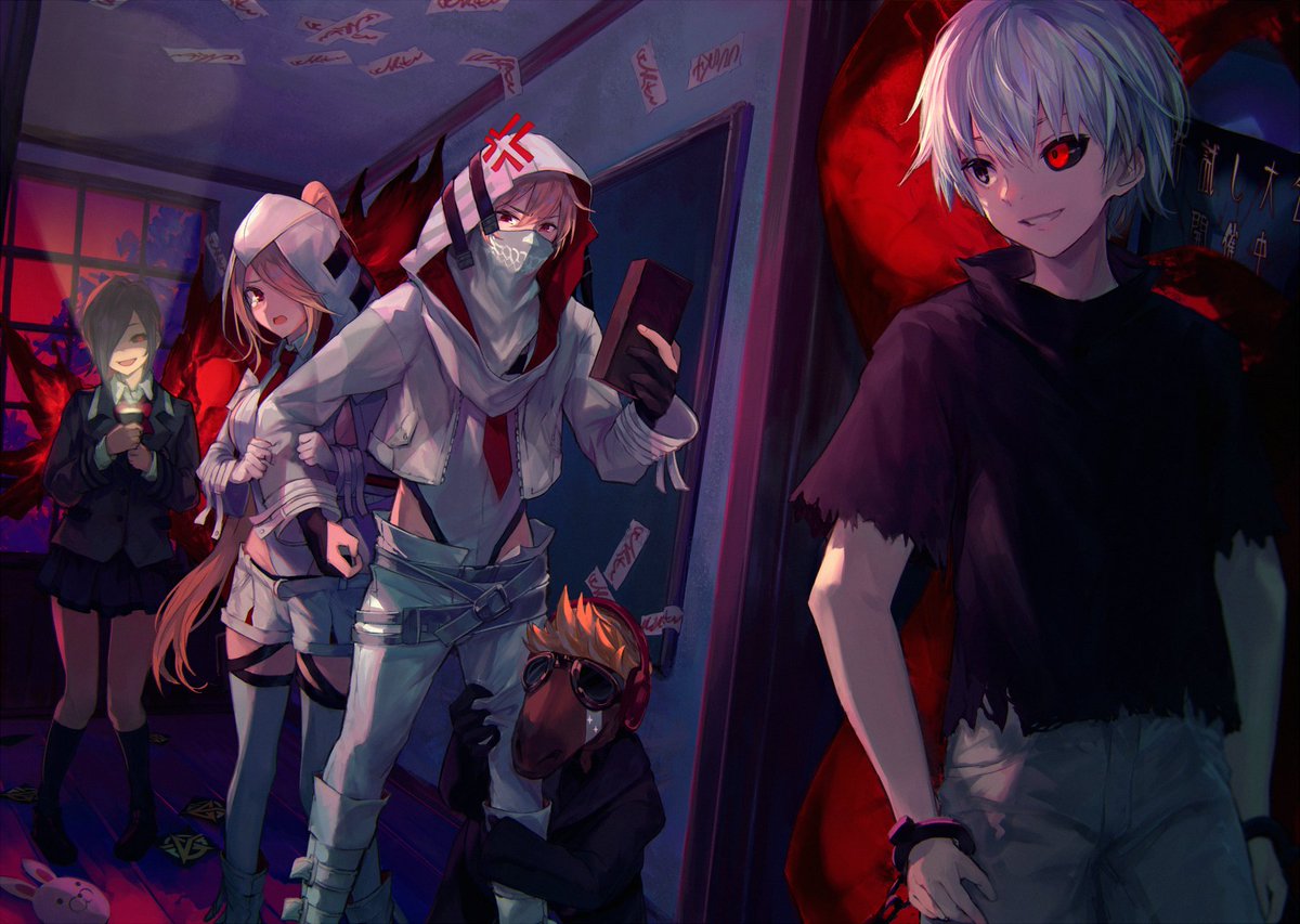 O Xrhsths 巻羊 Sto Twitter 荒野行動 東京喰種 コラボイラストを描かせていただきました 肝試しお楽しみ中な光景 よろしくお願いいたします 荒野行動 荒野に喰種が放たれる 荒野行動お絵描き部