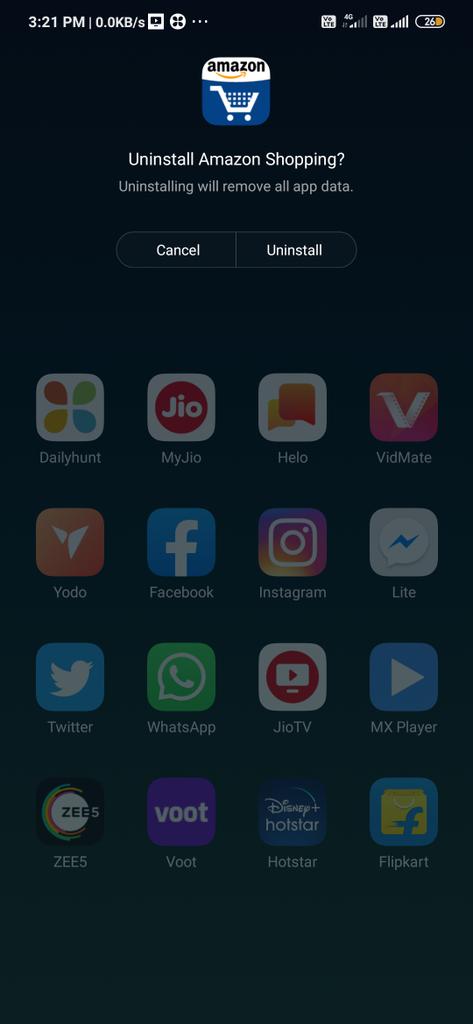 Iamaryan_1's tweet photo. I deleted @amazon App because they didn't provide me Marathi language on their App. I request all Marathi people to delete their app until they don't make Marathi language service available. #boycottamazon #serveinmylanguage #Marathi #म #मराठी #मराठीएकीकरणसमिती https://t.co/XyIMGMT15H