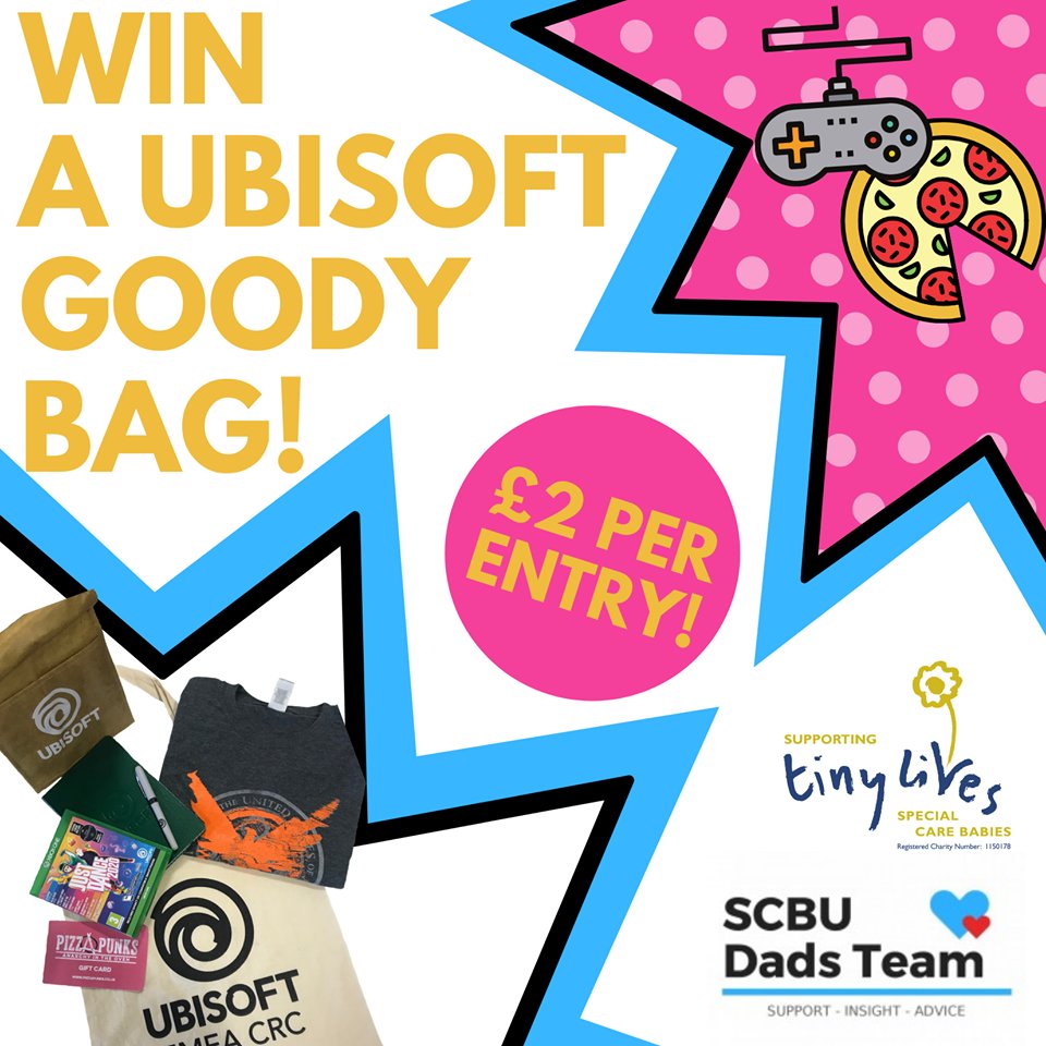 TinyLivesTrust's tweet photo. Do you have a gaming fanatic in your life? Well, do we have a treat for them! 🤩 We’ve teamed up with the @SCBUDads and our friends at #Ubisoft to offer a goody bag of amazing gaming goodies, with all raffle proceeds going to Tiny Lives: https://t.co/YqSxeHG1bw https://t.co/GloYtAqU1h