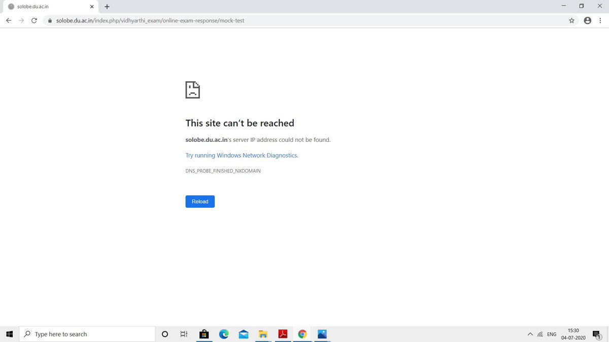 VaibhavConnects's tweet photo. And the DU website for conducting OBE mock tests has crashed, yet again! I wonder what justification you have now @UnivofDelhi? 
Nonetheless just admit you can’t conduct OBEs and scrap this!
#DUAgainstOnlineExams #ScrapOnlineOBE #ScrapOBE https://t.co/zTAWHoKWKT